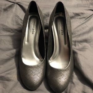 Black and silver heels